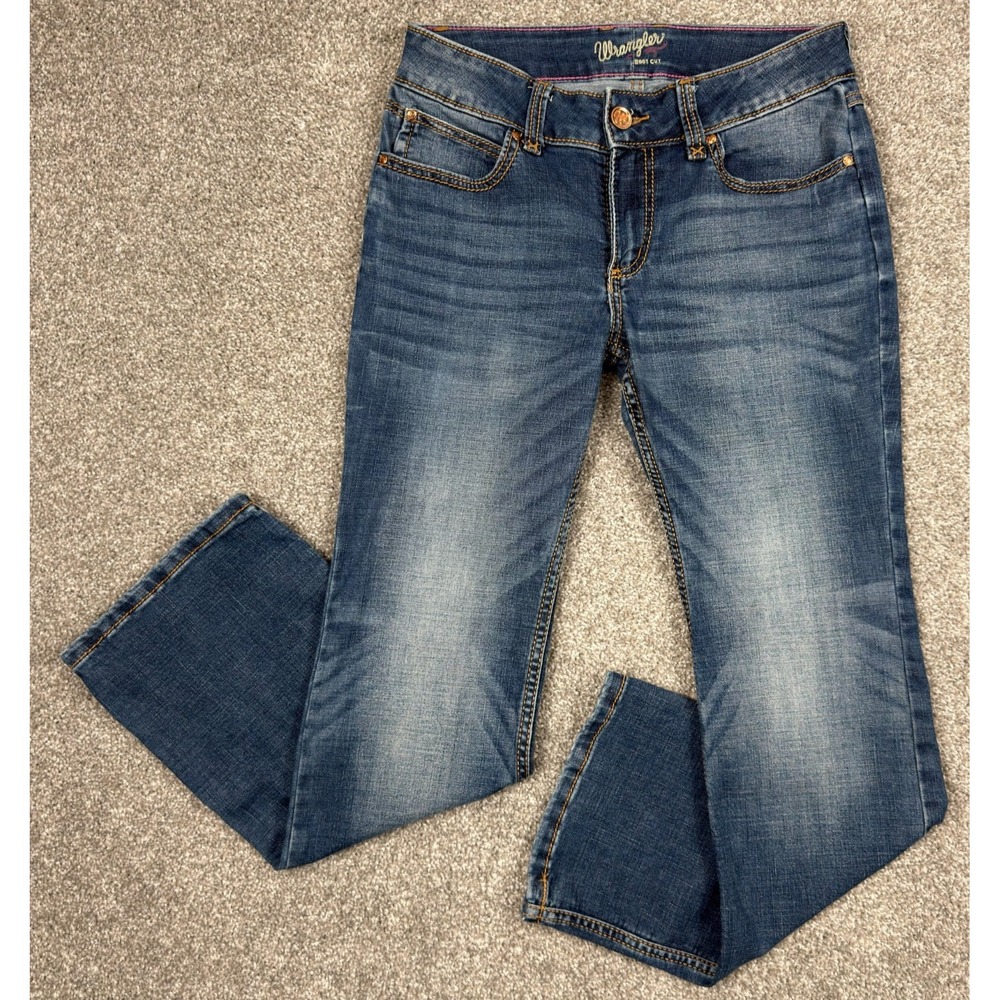 Wrangler Retro Mae Womens 30 Bootcut Jeans Mid Rise Stretch Blue Great Fade